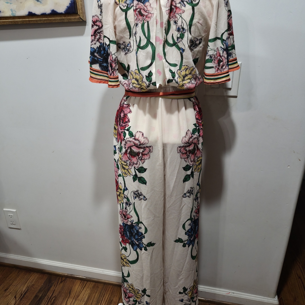 Flying Tomato Multicolor Floral Wrap Jumpsuit - Picture 8 of 9